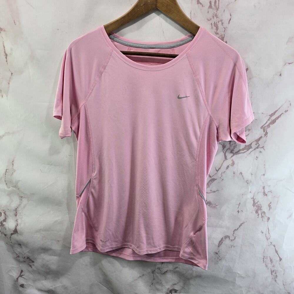 Nike Shirt Womens Medium Light Bubblegum Pink Short Sleeve Dry Fit